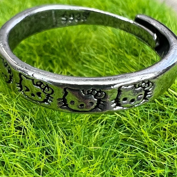 Silver 925 Hello Kitty 🌸 Adjustable ring (1 ring) adorable dainty - Picture 6 of 10